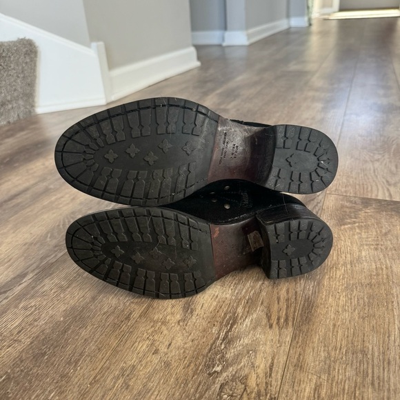 Vera Wang Lavender Label Suede Studded Almond Toe Calf Length Block Heel Boots - Picture 8 of 13